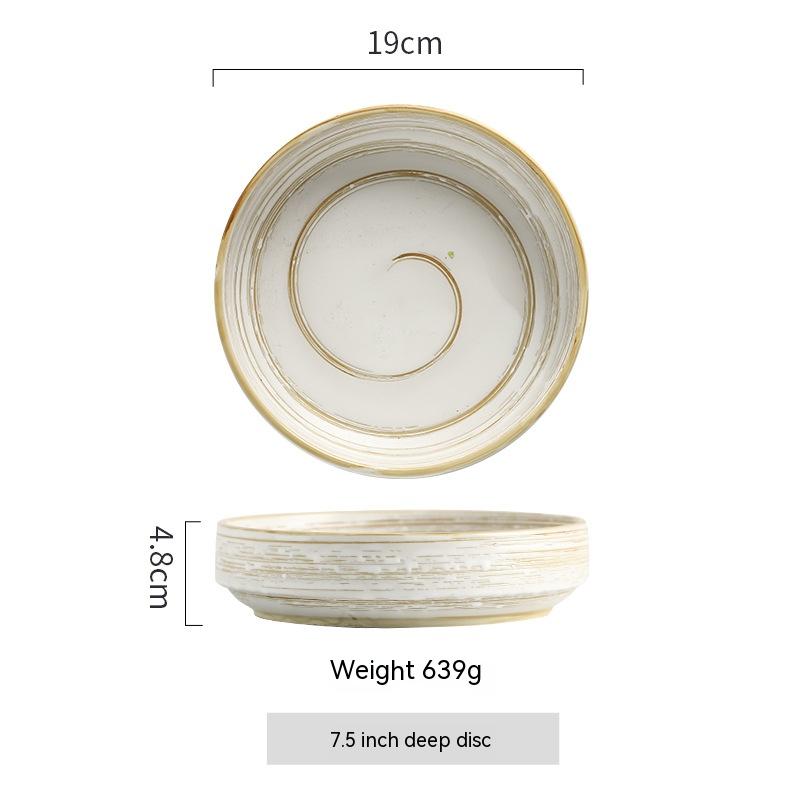 Quaint Painted Ceramic Rice Bowl for Canteen Use